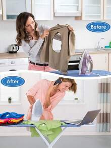 1pc High-Quality Heat-Resistant Steam Iron Protective Cover; Durable Non-Slip; Quick Installation Design; Suitable For Home Goods, Travel Essentials, Dorm Storage And Protecting Household Ironing Boards; Compatible With Most Fabric Types. - One Size - View 4