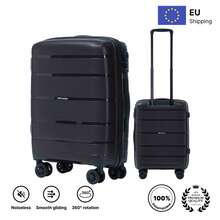 W WINGS مجموعة حقائب سفر 3 قطع (20 بوصة، 24 بوصة، 28 بوصة) | حقيبة صلبة من ABS، قفل مركب، مقبض تلسكوبي، عجلات دوارة 360 درجة - الأسود - مشاهدة 14
