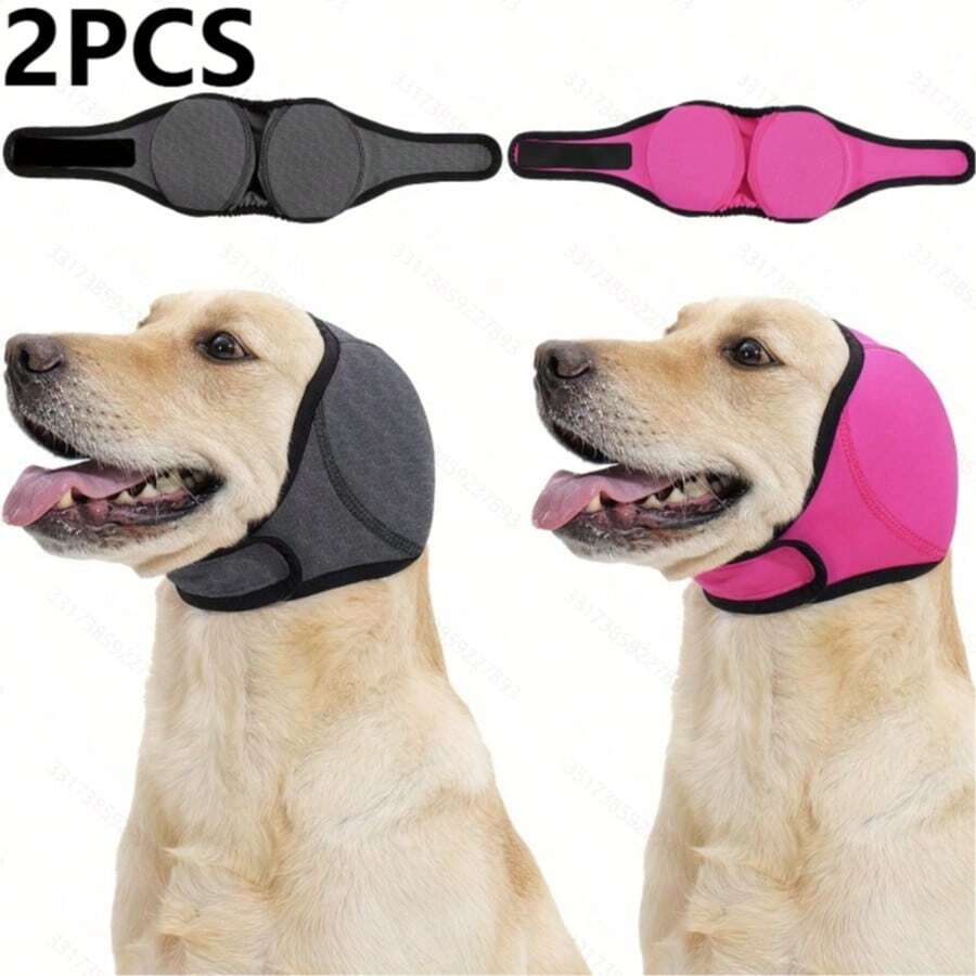 2pcs Dog Calming Headset, Adjustable Dog Ear Muffs With Noise Reduction, Sound Insulation And Anti-Anxiety Design, Suitable For Thunder Protection, Waterproof, Comfortable To Wear, Fit For Small And Medium Dogs - Multicolor - View 1