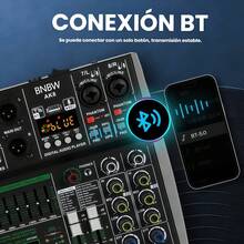 AK 8-Channel Professional Audio Mixer, 99 DSP, Bluetooth Connectivity For Mobile Phones, Built-In USB Interface, Computer Recording Capability, Compatible With 12V Car Power And 48V Phantom Power. Ideal For Live Broadcasts, Small Concerts, Etc. - US A Type Plug(110-127V) - View 6