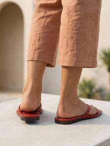 Women Flat Sandals - Red - View 4