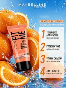 Maybelline 美寶林 Bare Glow 賦活乳液 #01 5ml 試用裝，1/3件可選，改善肌膚紋理，三重精華保濕，維生素C亮白，提亮膚色，適合中性至油性肌膚 - 美寶蓮早C管素顏霜 01 - 查看 7