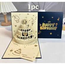 2026 New 3D Birthday Card, Perfect Gift For Friends. 3D Colorful Birthday Greeting Card With Cake Candle Design, Minimalist Birthday Card. Creative High-End Folding Sensory Birthday Party Gift - View 7