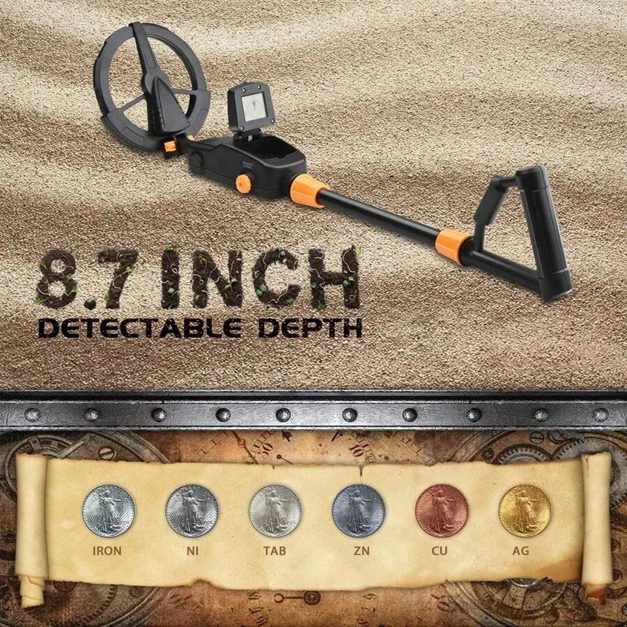 New Metal Gold Detector Handheld Treasure Underground Metal Detector Tracker Seeker Finder With Waterproof Search Coil - Black - View 1