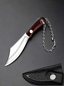 Mini Pocket Knife Keychain, Exquisite Wood Grain Texture Comfortable Wooden Handle, Portable Compact Daily Tool, Fashionable Hiking Bag Pendant, Durable Eye-Catching Charm - Multicolor - View 13