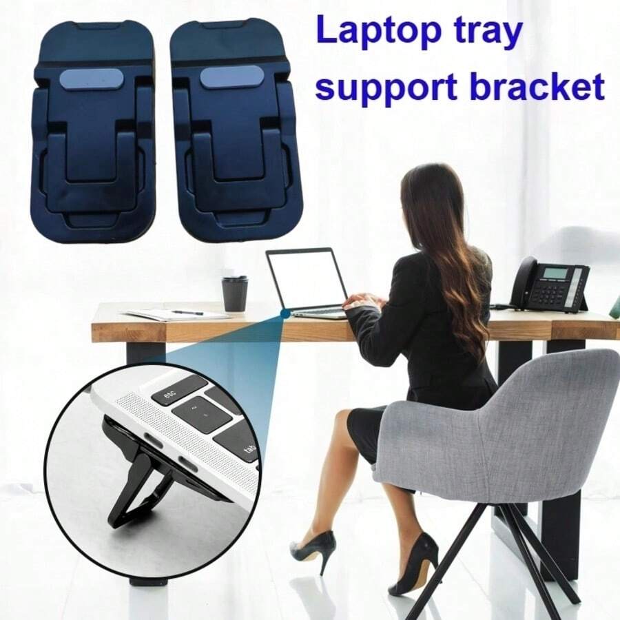TRTY 2 cái giá đỡ tản nhiệt laptop nhựa gấp gọn trong suốt, kèm chổi vệ sinh bàn phím, giá nâng chiều cao laptop công thái học di động chống trượt, phù hợp cho mọi laptop, bàn phím, máy tính, phụ kiện bàn làm việc văn phòng đa năng