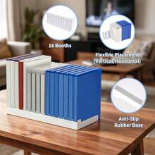 1/2/3/4 PIEZAS Torre de almacenamiento de estuches de videojuegos de 16 ranuras, organizador apilable de discos de juego de ABS, soporte vertical para estuches de P3/P4/P5, X Series y Switch, estantería de escritorio ahorradora de espacio para sala de juegos & configuración de coleccionista - Blanco - Ver 4