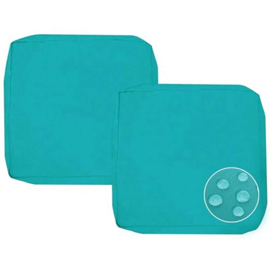 Sqodok - Funda de cojín de patio de 19 x 19 pulgadas, fundas de cojín impermeables para exteriores de repuesto para muebles de exterior, juego de 2 fundas de cojín seccionales para sofá y silla - Multicolor - Ver 1