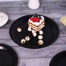 100/50/25/10/1pc Black Paper Plates, Luxury Party Plates, Suitable For Wedding, Birthday, Banquet, Picnic, Gathering, Dessert And Food Display, Disposable For Quick Table Cleanup, Holiday Party Table Decor Paper Plates - Black - View 9