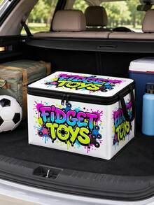 Foldable Multi-Functional Clothes Storage Box, Urban Street Graffiti Style With Handle, Suitable For Home Closet Organization, Travel, Moving, Camping, Under-Bed Storage Solution - Multicolor - View 2