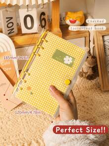 A6 Cute Plaid Transparent PVC Loose-Leaf Notebook, Detachable Pages Diary, 120 Pages Lined/Blank Paper, Large Capacity No Sharp Edge Design, Soft Touch, Suitable For Middle And High School Students' Planner Diary, Scrapbook - Multicolor - View 3
