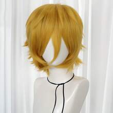 Wig Unisex Medium-Short 12 Inci, Terbuat dari Serat Sintetis Tahan Panas, Cocok untuk Cosplay, Pemakaian Sehari-hari, Foto Pesta, Tersedia dalam Berbagai Warna - MultiWarna - View 56