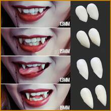 1 Pair Resin Fangs, Suitable For Cosplay Props, Vampire Teeth, Zombie Teeth, Tiger Teeth, Christmas Costume Accessories - Multicolor - View 1