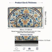 1pc Vintage Moroccan Style Gold Diamond Velvet Entryway Doormat, Easy Care Washable Flat Non-Curling Mat, Suitable For Hallway Entrance Bedroom Bedside Closet Study, Housewarming Gift All Season Home Decor Rug - Multicolor - View 3
