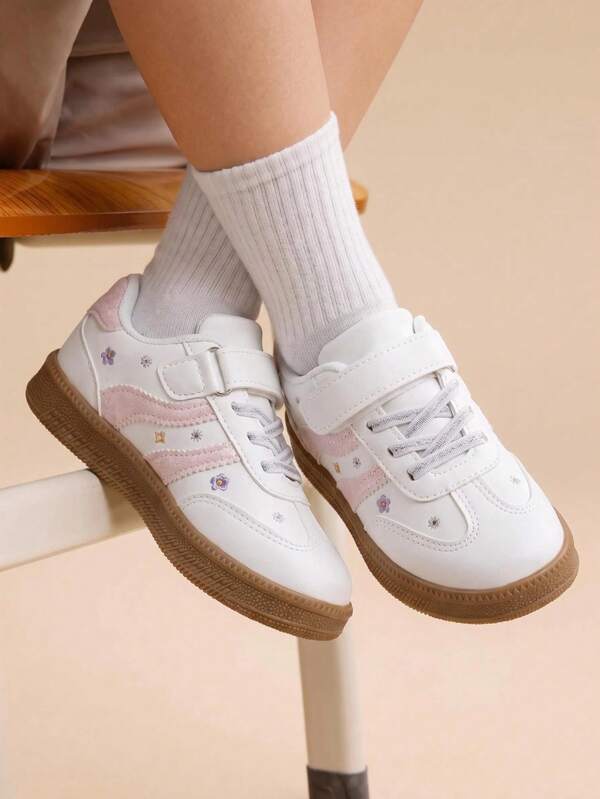 Unisex Kids Fashion Slip-On Hook & Loop Sneakers, Versatile Back-To-School Shoes Suitable For All Seasons And Outdoor Activities