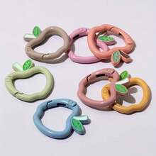 3/5/7/9/11/13/15Pcs Apple Shaped Carabiner Durable Metal Alloy Keychain Ring Quick Release Spring Hook Suitable For Backpack Pendant Wallet Strap DIY Handmade Random Color - Multicolor - View 12