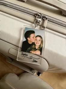Custom Photo Acrylic Keychain, Personalized Couple Name Bag Charm, DIY Photo Key Chain, Cute Bag Pendant Accessory, Valentine's Day Gift - Multicolor - View 3