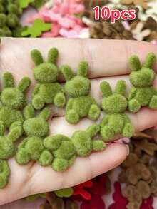 10pcs Resin Cartoon Rabbit Accessories, Suitable For Christmas Decoration, Phone Case Accessories And Hair Clips, Multi-Color Cute Rabbit Shape DIY Handmade Materials, Perfect As Christmas Theme Party Decoration Accessories And Christmas Ornaments - Multi-color - View 12