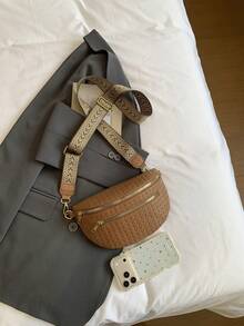 New Wide Strap Waist Bag Fashion Commute Chic One Shoulder Women's Bag Crossbody Bag Versatile Ins Chest Bag - Brown - View 8