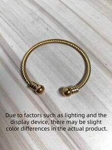 RINTOLER Brazalete de puño simple - Amarillo Oro - Ver 3