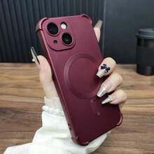 Magnetic Shockproof TPU Phone Case, Compatible With IPhone 18 Pro Max 17 16 15 14 13, Supports Wireless Charging - Cherry Red - View 4