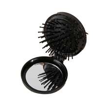 Customized Name, Mini Portable Brush, Built-In Folding Mirror, Air Cushion Massage Comb, Compact Design, Convenient For Travel, Durable Plastic Material, Back-To-School Season - Multicolor - View 10
