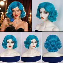 Women Retro Short Finger Wave Wig Multi Color Options High Temperature Synthetic Hair Breathable Mesh Cap Vintage Flapper Cosplay Wig For Retro Themed Party Halloween Carnival Costume Dress Up - Multicolor - View 12