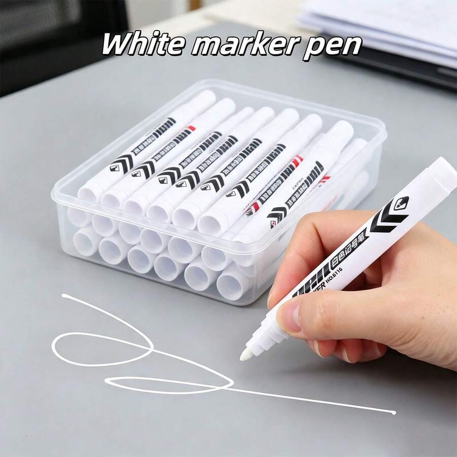 White Marker Pen - Neutral Pen - Suitable For Calligraphy, Labeling, Office And Art Supplies, Artistic Creation Pen - A - View 1