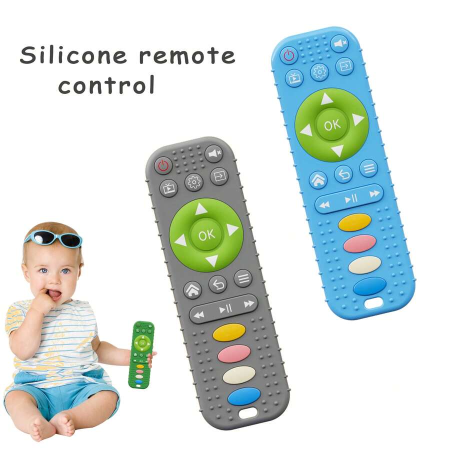 1pc Baby Silicone Remote Control Teether, Baby Teething Toy, Soothing Toy, Teething Toy For Babies, Suitable For Children's Daily Flexible Finger Movement, Relieve Itchy Gums, Convenient To Carry, Birthday Gift - Multicolor - View 1