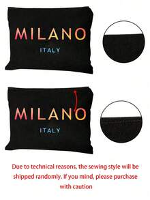 「Milan, Italy」漸層字母印花條紋托特包套組，附配套拉鍊化妝收納包，時尚都市街頭風單肩包，復古條紋手提包，大容量日常通勤學習旅行肩背包，便攜可重複使用購物袋，個性化禮品包，適合旅行、海灘度假、辦公工作與日常通勤，送給女性、家人、老師、朋友、閨蜜與學生的完美禮物，開學季、情人節、教師節、萬聖節、復活節、聖誕節禮物 - 彩色 - 查看 11