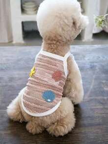 寵物小狗夏季薄款透氣網眼上衣 Teddy Bichon 涼爽防曬套裝 - 粉色 - 查看 9