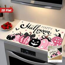 1pc Halloween Pumpkin Pattern, 2D Printed Flat Stove Mat, Rubber Non-Slip Heat-Resistant Stove Cover Pad, Suitable For Induction Cooktop, Glass Stove, Multi-Function Scratch-Resistant Mat, Best Choice For Oven, Washing Machine, Dryer, Kitchen Decor - Multicolor - View 2