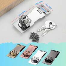 1pc 2.5 Inch Cabinet Lock, Suitable For Storage Cabinet, Drawer, Mailbox, Wooden Door And Refrigerator Lock (1 Set Includes Lock, 2 Keys, 6 Self-Tapping Screws) - Red Bronze - View 3