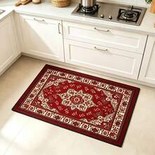 1pc Retro Boho Red & Golden Floral Design Area Rugs For Living Room, Floor Carpet For Bedroom, Carpets Home Decor Rugs, Homestay Hotel, Non-Slip Machine Washable Carpet, Home Decor Room Decor - Style 2 - View 7