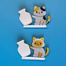 1/2/4个可爱猫咪推瓶子冰箱贴，卡通动物磁性贴纸，猫须收集瓶，猫须冰箱贴，磁性猫须装饰，可插花 - 貓咪推瓶子 - 查看 22