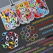 200pcs/Kotak Komponen Pembuatan Gantungan Kunci DIY, Warna Campuran Acak, Termasuk 50pcs Jepit Lobster Enamel Warna-warni + 50pcs Rantai Perpanjangan + 100pcs Cincin Penghubung, Cocok Untuk Gantungan Kunci DIY Kepang, Liontin Tas, Konektor Kalung Hewan Peliharaan, Cincin Konektor Terbuka, Jepitan Pegas, Bahan Pembuatan Aksesoris Gantungan Kunci, Pembuatan Aksesoris Gantungan Kunci DIY - Gesper lobster & rantai ekor & cincin loncat - View 7