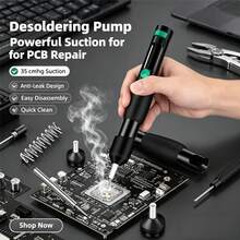 Handheld Solder Sucker, Powerful Vacuum Suction Manual Desoldering Tool, Anti-Static Solder Removal Tool, Non-Slip Handle, Suitable For PCB Repair, Electronic Maintenance And DIY - Multicolor - View 2