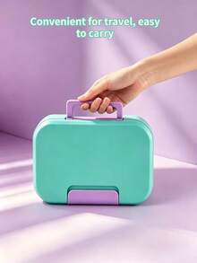1pc/Children's PP Bento Box/3-Compartment Waterproof Lunch Box, 1110ml Capacity, Suitable For Kitchen Storage/Food Container/Back To School Supplies/Office/Home/Vacation Essentials, Travel Essentials, Summer Meals And Outdoor Dining. - Multicolor - View 5