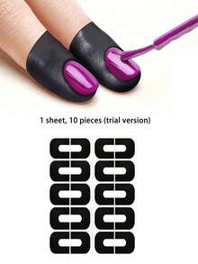 Nail Tape/Latex Nail Polish Barrier Peel Off/U-Shaped Nail Protection Sticker & Rotary Pen Set, Odorless Latex Protective Agent Effectively Prevents Staining And Bleeding, Suitable For Painting, Printing And Nail Art Design Multiple Scenarios, Flexible Soft Tool Fits Nail Surface Without Damaging Natural Nails, Professional Grade Nail Art Accessory Also Beginner Friendly Equipment - Multicolor - View 14