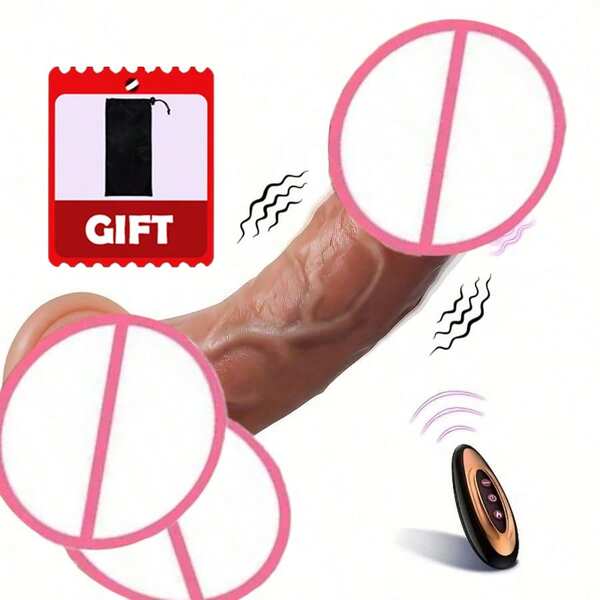 Dildo - Push Type Dildo Vibrator - Realistic Silicone Suction Cup Dildo Remote Control Heating Vibration Telescopic Dildo Anal G-Spot Vaginal Stimulator, Adult Female Game