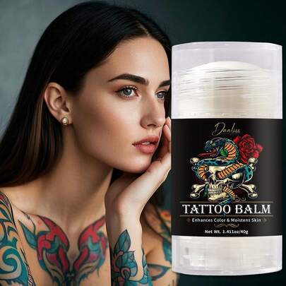 40g Color Enhancing Tattoo Care Stick, Piercing & Tattoo Care Products Hydrating Tattoo Cream Softening Body Moisturizer Lotion Tattoo Care Balm For Women & Men Self Care Skincare