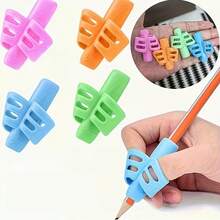2pcs/4pcs Random Color Pencil Grips, Silicone Pen Sleeves For Learning And Practice, Corrective Grip Aid - Multi-color - View 1