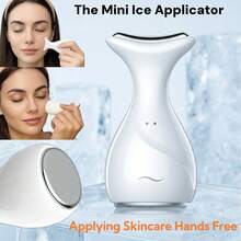 Ice Compress Device, Cold Compress, Applying Skincare Hands Free,Small Ice Hammer, Facial Lifting, Firming, Pore Shrinking, Ice Skin Device - White - View 2