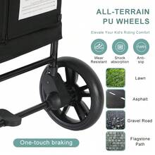 Multifunctional Camping Vehicle, Dual Push-Pull Mode Children's Camping Vehicle, Easy To Fold, Oversized Tires, Essential For Camping - 黑色 - 查看 5