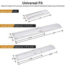Criditpid Universal Stainless Steel Heat Plate Shield Flame Tamer Replacement for Brinkmann, Charbroil, , Chargriller, 3-Pack Burner Cover for Charbroil Grill, Extends from 11.75" up to 21" L - Multicolor - Ver 3