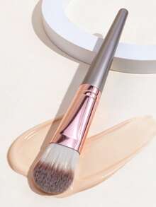1pc Tongue-Shaped Flat Head Foundation Brush, Soft Seamless Non-Absorbent Concealer Brush, Mask Brush, Portable Makeup Tool - Multicolor - View 8