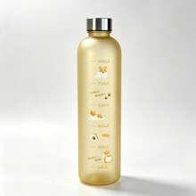 Cute Dachshund Water Bottle With Adorable Scale Lines, Large Capacity, Suitable For Hiking, Camping, Office And Travel, Gold/Silver Lid Optional - Multicolor - View 14
