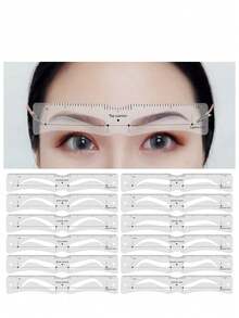 Clip-On Eyebrow Shaping Positioning Card, Multiple Arc Templates Available, With Precise Scale Ruler, Assists Quick Symmetrical Eyebrow Contour Definition, Universal Auxiliary Tool For Beginners In Eyebrow Drawing And Tattooing - Multicolor - View 1