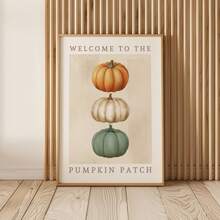 1pc Frameless Vintage Pumpkin Patch Farmhouse Fall Wall Art Dorm Gift - Multi-color - View 4