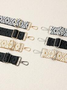 Ins Retro Woven Strap, Adjustable Wide Pressure-Relieving Shoulder Strap, Shoulder Crossbody Bag Replacement Strap Accessory - Multicolor - View 2